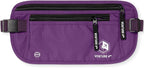VENTURE 4TH Money Belt for Travel – Slim Hidden Under-Clothes RFID Blocking Anti-Theft Passport Holder & Travel Wallet Pouch for Men & Women to Protect Cash, Cards & Documents (Purple)