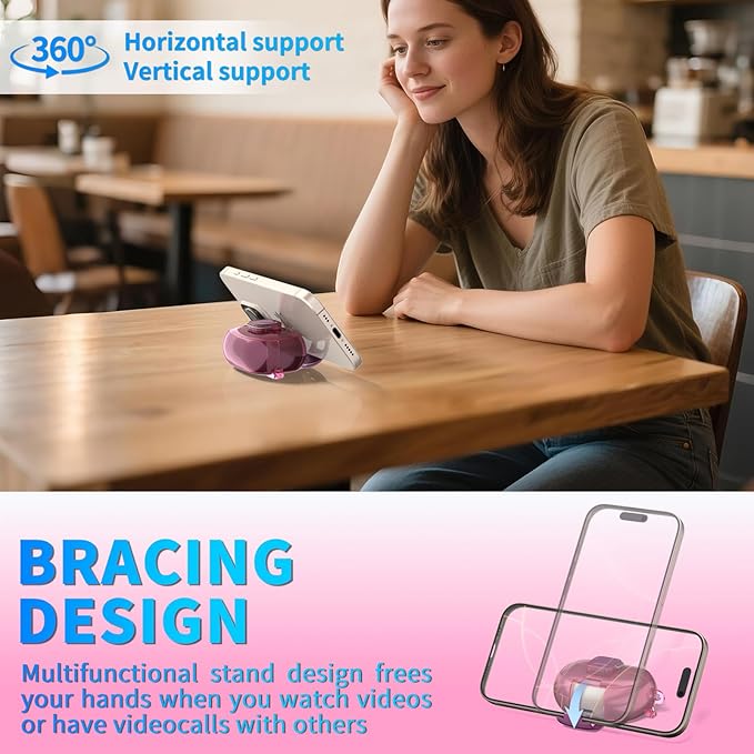 for Bose Ultra Open Earbuds Case with Secure Lock & Phone Stand, Soft TPU Shockproof Protective Clear Case for Bose Open Ear Earbuds Accessories with Cleaning Pen & Keychain (Deep Rose)