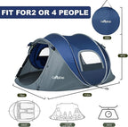 Camping Tent, Pop Up Instant Tent for 2-3 Person, Sets Up in Just Seconds, Waterproof Durable Tent with Carry Bag for Camping Hiking Outdoor