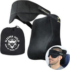 Sleeper Hold Travel Pillow - Real Sleeping Experience on Long Flights - Head Strap with Eye Mask - Super-Soft, Lightweight, Easy-to-Carry, and Machine-Washable Airplane Pillow