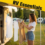 Clothesline Camping Essentials, Elastic Travel Clothes Line Camping Gear for Outdoor Glamping, Cruise and RV Must Haves, 1 Count