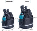 Swim Beach Sports Drawstring Backpack - Gym Bag with Shoes Compartment and Waterproof Pocket for Gym Accessories, Swim Essentials - Kids Mens Beach Workout Bag