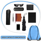 Grneric Blue Drawstring Backpack Bulk 28 PCS Drawstring Bags String Backpack Cinch Bag Sackpack for Men Women Gym (Sky Blue)