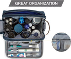 BAGSMART Toiletry Bag for Men, Canvas Travel Toiletry Organizer Dopp Kit Water-resistant Shaving Bag for Toiletries Accessories,Navy Blue-Large