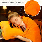 Fruit Throw Blanket and Pillow Set, Travel Blanket Compact Convenient Bed Throw Pillows with Airplane and Car Suitable for Office Nap Time (C, 67in x 59in)