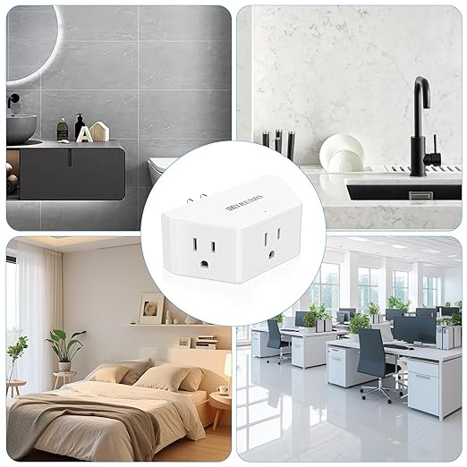 Multi Plug Outlet Extender 2 Pack, HITRENDS Small Electric Outlet Adapter, Small 3 AC Plug Extender for Travel Cruise Ship Dorm Room Essentials