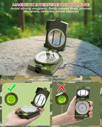 Sportneer Compass: Accurate Durable Lightweight Orienteering Compass with Strap and Carrying Case, Glow in The Dark Waterproof Hiking Essentials for Camping Backpacking, Best Survival Gifts for Kids
