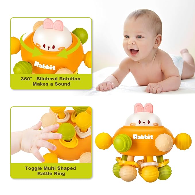 Baby Montessori Sensory Toys for 0-6 6-12 Months, Baby Teether Teething Toys for Babies 0 3 6 9 12 18 Months, Newborn Infant Learning Developmental Toys Gifts for 1 2 Year Old Boys Girls