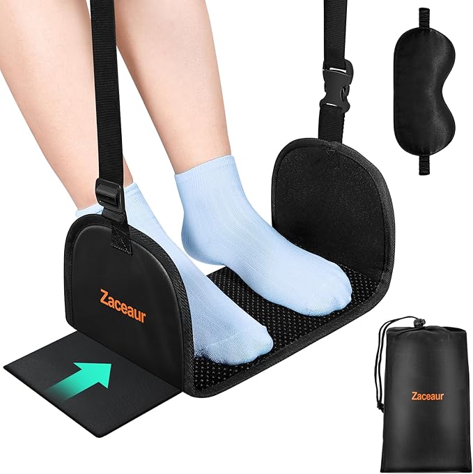 Airplane Foot Hammock - Anti Slip Foot Hammock for Plane Travel to Relax Your Feet, Airplane Foot Rest for Air Travel, Leg Hammock for Airplane Travel