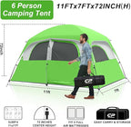 CAMPROS CP Upgraded 6/8 Person Camping Tents, Waterproof Windproof Family Tent with Larger Mesh Windows & Door, Double Layer, Easy Set Up, All-Season Dome Tent with Top Rainfly & Carry Bag