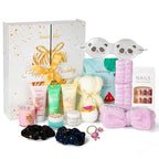Birthday Gifts for Women, Birthday Spa Gift Basket for Women, Luxury Birthday Spa Gift Box, Rich Bath Essentials, Butter, Candle, Unique Diy Nails Set, Birthday Presents Spa Gift for Mom
