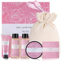 Spa Luxetique Gifts for Women, Bath and Body Gifts Set 6pcs Gift Baskets Rose Bath Sets for Women Valentine's Day Gifts for Her