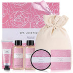Spa Luxetique Gifts for Women, Bath and Body Gifts Set 6pcs Gift Baskets Rose Bath Sets for Women Valentine's Day Gifts for Her