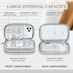 FYY Electronic Organizer, Travel Cable Organizer Bag Pouch Electronic Accessories Carry Case Portable Waterproof Double Layers All-in-One Storage Bag for Cable, Cord, Charger, Phone, Earphone Khaki
