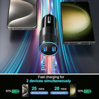 Car Charger USB C, Bangfun 40W Dual 12V USB C Port Car Charger Cigarette Lighter Adapter,Type C Car Phone Charger Plug Fast Charging for iPhone 15 14 13 12 11 Pro Max,Galaxy,Pixel (Black), BHCC03