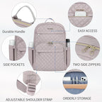 KROSER Laptop Backpack for Women 15.6 Inch Stylish Daypack with USB Charging Port, Water-repellent Nylon Backpack for Travel/Business, Dusty Pink