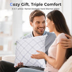 3 in 1 Travel Pillow Blanket Set with Removable Flannel Blanket Throw,Hand Warmer Pockets,Pillow (Color5, 50in*60in)