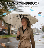 Travel Umbrella for Rain - Windproof Compact Folding Umbrella with 43" Canopy - Auto Open Close Portable Parasol - UPF 100+ Sun Protection