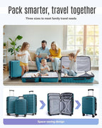 LIGHT FLIGHT Luggage Sets, 3 Piece Durable Suitcase Set with Spinner Wheels, 3 Pcs Hard Shell Lightweight Luggage with TSA Lock, Large Checked Travel Suitcases, 20/24/28 Inch,Teal Blue