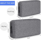 CAAORDKSO Travel Electronic Organizer Pouch Bag, Waterproof Portable Electronic Accessories Storage Multifunctional Case for USB, Cable, Cord, Charger, Phone, Power Bank, Earphone (Big-Dark Gray)