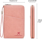 Family Passport Holder Wallet RFID Blocking Zippered Passport Wallet,Women and Men Travel Wallet Ladies Passport Cover