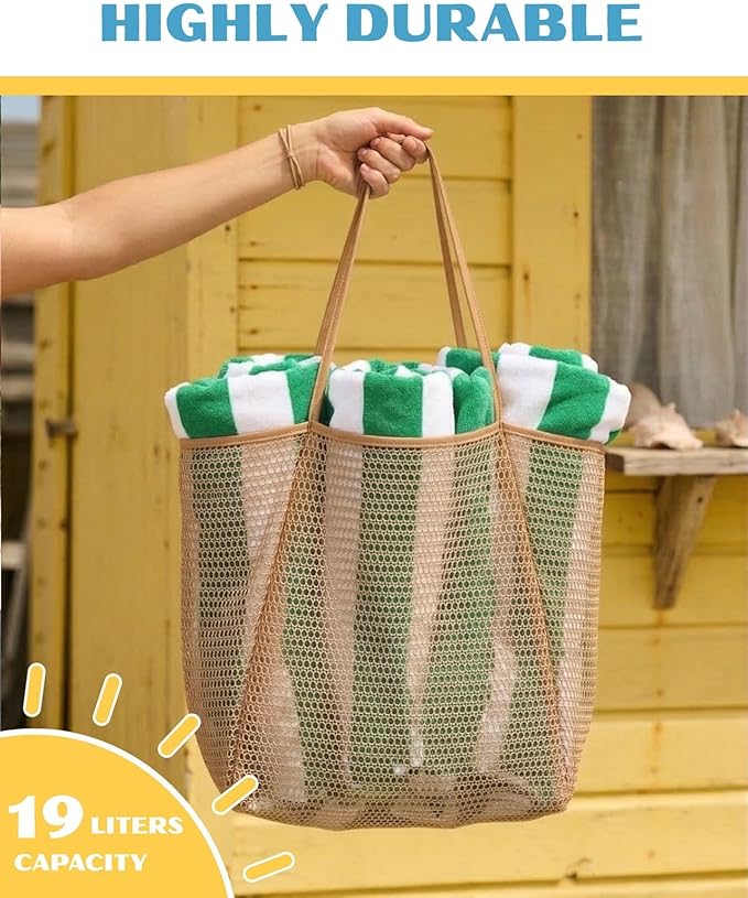 Beach Tote Bag for Women – Waterproof Mesh Tote Bag, Large Capacity Sandproof Beach Bags for Travel