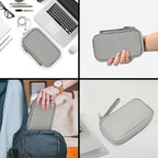CAOODKDK Electronic Organizer Bag, Waterproof Portable Electronic Organizer Travel Accessories Cable Bag Universal Cord Storage Case for CableCord Storage Double Layer - Gray, Large