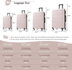 Merax Luggage Sets,Hardcase Suitcase with Bags,6 Piece Lightweight Carry on Luggagewith Double Spinner Wheels Lock,16+20+24+28 inches,Light Pink