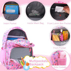 RHCPFOVR Kids Backpack for Girls - Girls Backpack 3-8 Ages Unicorn for Kids 15 Inch School Bookbag for Kindergarten Elementary School Bookbag for Girl 1st 2nd Grade