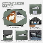 Travel Duffel Bag, Sports Tote Gym Bag, Shoulder Weekender Overnight Bag for Women