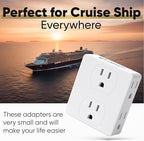 Multi Plug Outlet Splitter, Unidapt Multiple Outlets Extender Adapter with 6 AC Power Socket, Side Splitter Box, Wall Tap Plug Expander for Home Hotel Office Dorm Essentials, 2-Pack