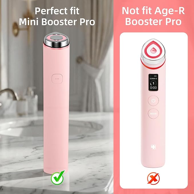 2Pcs Silicone Protective Head Case Suitable for Mini Booster Pro，Beauty Device Cover Head Cap for Mini Booster Pro Accessory (Pink)