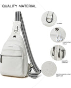 LATMAP Sling Bag For Women Faux Leather Small Casual Daypack Backpack Fanny Pack Crossbody Chest Bags Purse