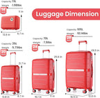 Hard Shell Luggage Sets 4 Piece with 360 Spinner Wheels,Lightweight Suitcase Set with TSA Lock,Travel Luggage Set with Telescoping Handle,Light and Strong,Easy to Clean (Wine Red)