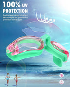 Aegend Swim Goggles for Kids Youth 3-14 Anti-Fog Anti-UV Comfort Fit Goggles for Swimming