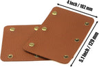 Mcredy 2 Pcs Luggage Handle Wrap Soft Handbag Handle Leather Wrap Cover with Metal Clasp Leather Bag Strap Wrap Covers for Purse Wallet Shopping Travel Bags, Brown