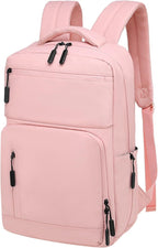 Waterproof Laptop Backpack for Men & Women, Flight Approved Anti-Theft Daypack with 15.6-inch Laptop Sleeve (Pink)