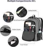 MATEIN 17 Inch Work Backpack for Men Women, Water Resistant Practical Travel Laptop Backpack with Anti Theft Pocket, Casual College Daypack Laptop Compartment TSA Friendly, Grey Black