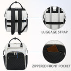 VANKEAN 17 Inch Laptop Backpack for Women Fashion Computer Work Bag, Large Capacity Waterproof Backpack, College Daypack Business Travel, Beige-Black