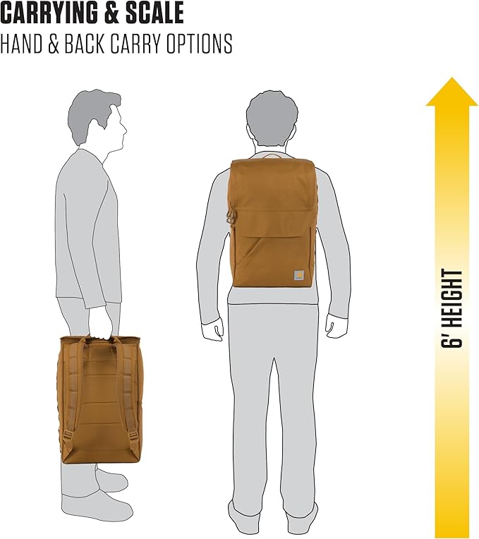 Carhartt 21L Top-Load Backpack, Durable Water Resistant Coated Canvas Base W/ 17" Laptop Sleeve, Bluestone