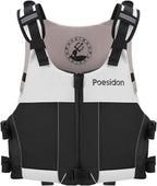 Poseidon Adjustable Water Safety Life Jacket - Classic Unisex Design with Front/Rear Storage Compartments for Multiple Water Activities
