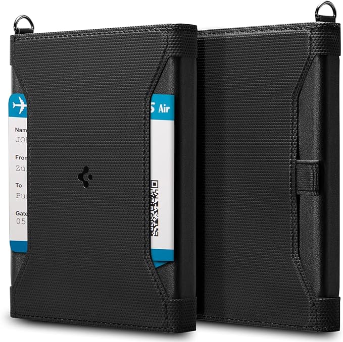 Spigen Life for Passport Card Cover Holder with RFID Blocking Technology Wallet Travel Documents Organizer Protector Accessories, SIM Card Pin Included