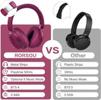 B8 Bluetooth Headphones Over Ear, 6 EQ Music Modes and 50H Playtime Deep Bass Wireless Headphones with Mic, Lightweight Folding HiFi Stereo Headset for iPad/Travel/Tablet/PC/Home Red