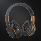 Lorelei X8 Over-Ear Wired Headphones with Microphone with 1.45m-Tangle-Free Nylon Line&3.5mm Plug,Lightweight Foldable & Portable Headphones for Smartphone,Tablet,Computer,Mp3/4(Black-Gold)