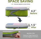 Cipway Compression Packing Cubes Mesh, Lightweight Luggage Organizer Bags with Laundry Bag,Toiletries Bag and Shoe Bag, Travel Essentials for Carry on Suitcase（8 Pcs,Green）