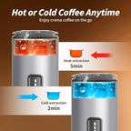 3-in-1 Portable Espresso Maker 20 Bar Self-Heating Stainless Steel Fits Ground Coffee & Nespresso Capsules USB-C Rechargeable for Camping Car Hiking Office