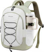 LOVEVOOK Mens Backpack with Giant Tumbler Holder Pocket,18 Inch Everyday Laptop Backpack Commuter Travel Work Computer Bag for Women,Casual Hiking College Teacher Back Pack Daypack,White-Bean Green