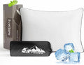 Ivellow Travel Pillow Camping Pillow for Sleeping Cooling Shredded Memory Foam Pillow Compressible Compact Medium Firm,Breathable Soft Cover,Ideal Outdoor Car Backpacking Hiking Essential Gear White L