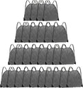Grneric Drawstring Bags 28 PCS Drawstring Backpack Bulk String Backpack Cinch Bag Sackpack for Men Women Gym (Grey)