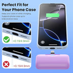 [2 Packs]Mini Portable Charger for iPhone 17/16,5500mAh LCD Display USB C Power Bank,Fast Phone Charging Travel Pocket Size Battery Pack for iPhone 17/17 Pro Max/Air/16/15 Series,Android(Pink+Purple)